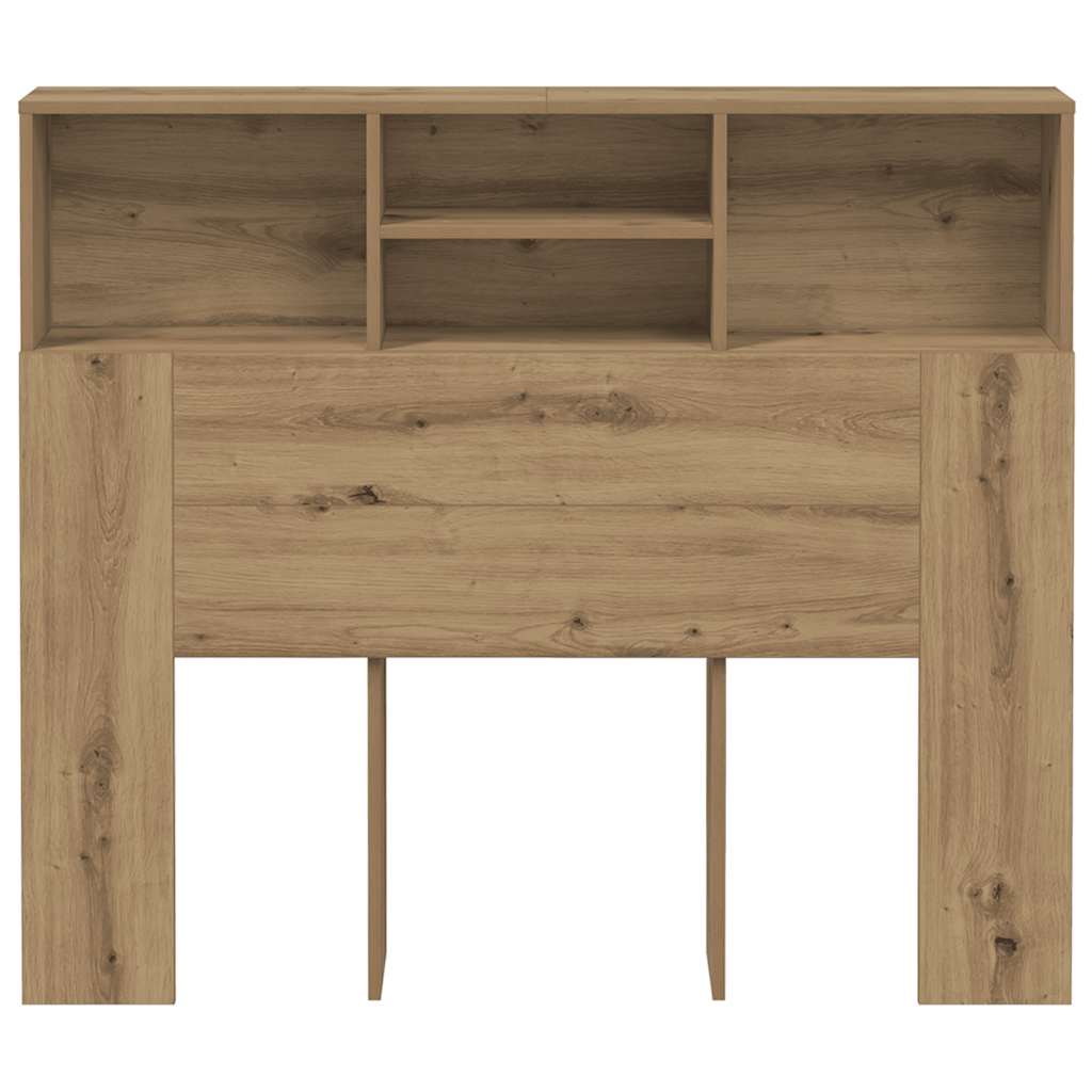 Bed Headboard with Shelves Artisan Oak 120 x 19 x 103.5 cm