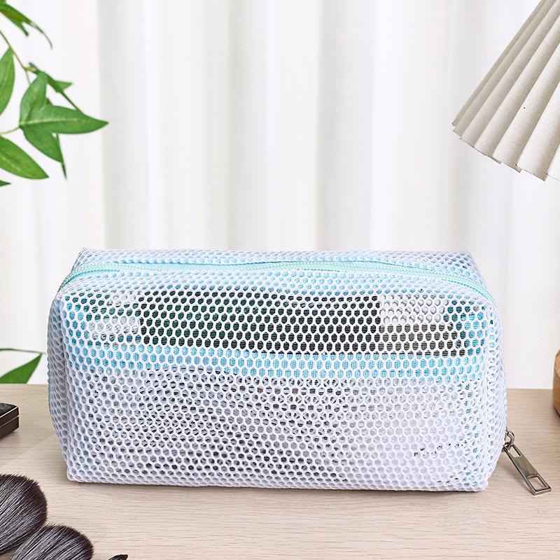 1PC Travel Black Mesh Cosmetic Bag Zipper Makeup Bag For Women Wash Toiletry Bag Makeup Organizer Portable Storage Pouch