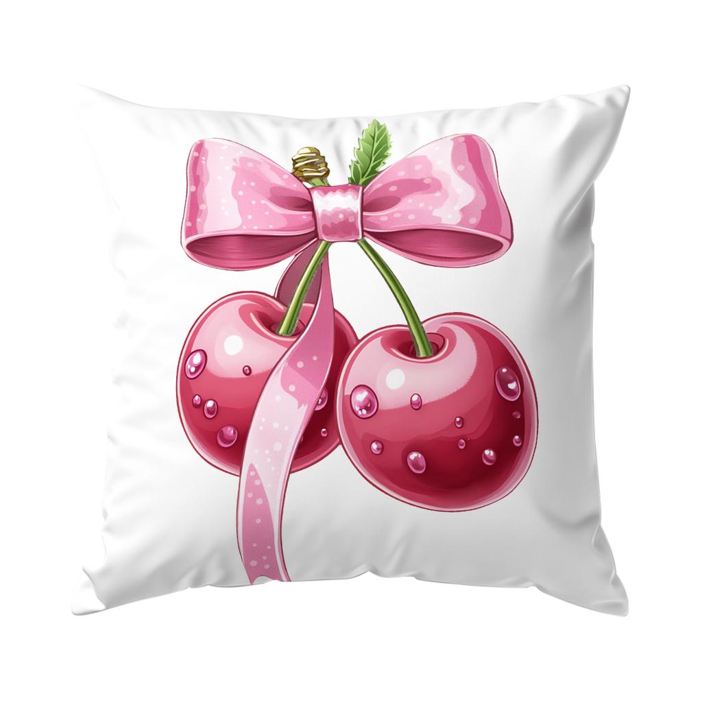 Bow Cherry Pattern Pillowcase Printed Polyester 40/45/50Cm Throw Pillowcover Decorative Sofa Cushion Pillowslip Home Decor