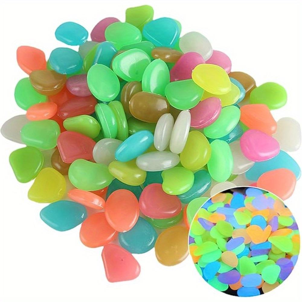 500 Pieces Luminous Blue Stones | Outdoor Garden Pathway Decor, Landscape Lighting for Potted Plants and Aquascapes, Made of Plastic