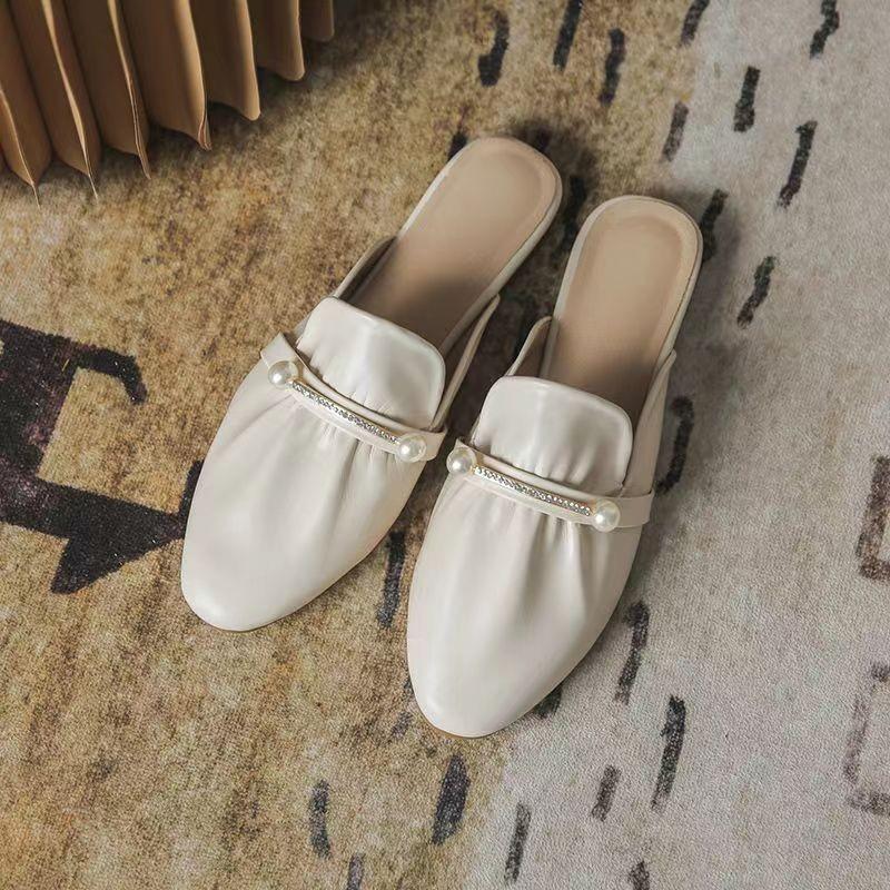 

Ленивые туфли сумка голова полуподнос туфли женские носят 2025 лето новые интернет-знаменитость полуподнос одинарные туфли туфли Мюллера толстый каблук сандалии 40