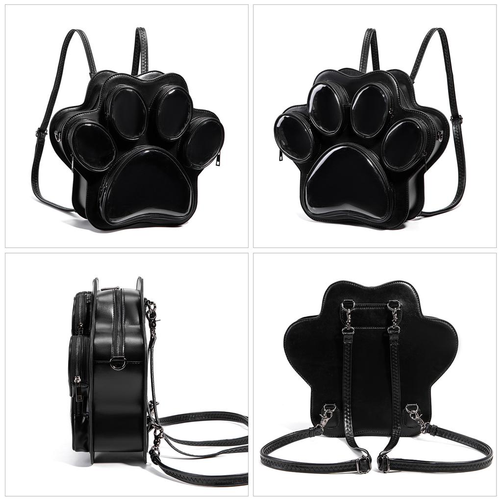 Two-Dimensional Comic-Con Large-Capacity Doll Pain Bag, Dark Goth Transparent Display Backpack