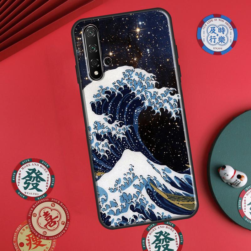 

Japanese Wave Art For Huawei P30 P20 P40 Lite P60 Pro Nova 5T 12s 12i 11i Y90 Y70 Y60 Y61 Y91 Y72 9 10 SE Case Huawei Nova 12i