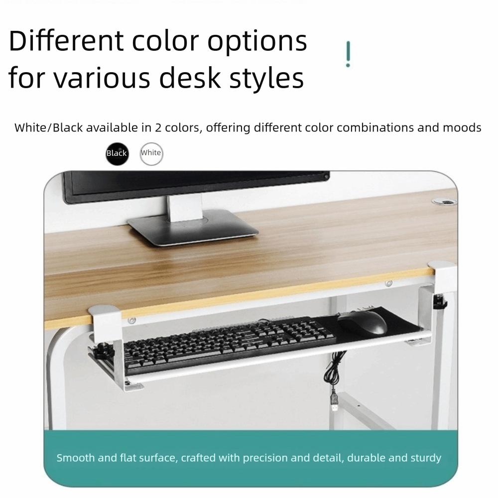 Waterproof Keyboard Tray No Perforation Clamping Type Tray Adjustable Keyboard Holder  Office Use