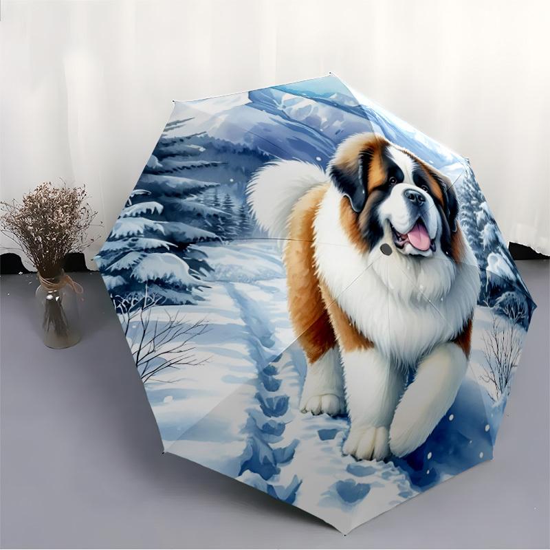 1 Stück Winter-Hunde-Regenschirm mit automatischer Öffnung/Schließung, winddichtes Dach, Bedienungsanleitung yy260311005