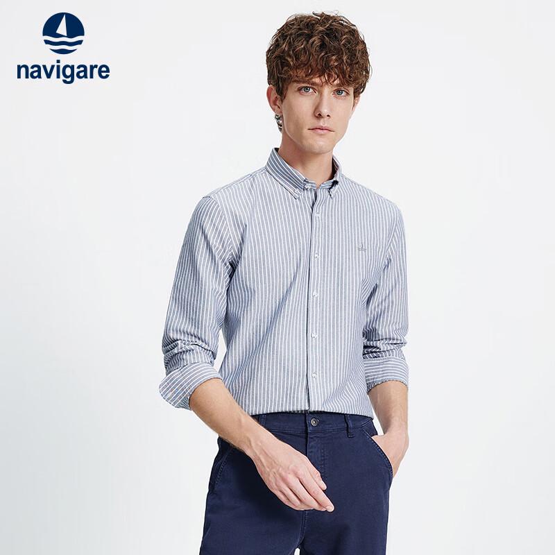 Navigare Men's Autumn/Winter Long-Sleeve Striped Shirt