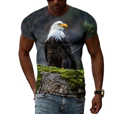 Nova moda de verão, animais, pássaros, águia, gráfico, homens e mulheres, camiseta, estampa 3D, hip hop, camiseta, personalidade, gola redonda, manga curta, top