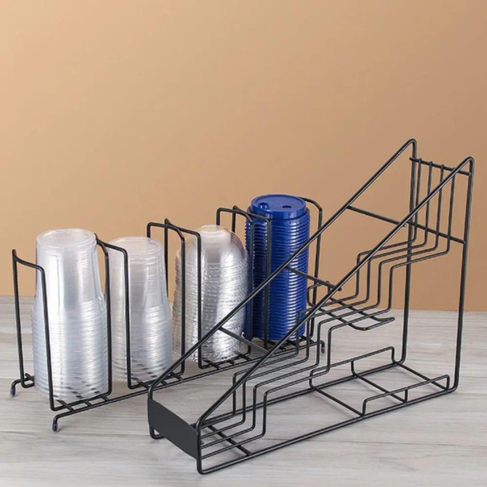 Black Color Syrup Bottle Display Stand 4 Grids Design Spice Rack  Commercial Cafe