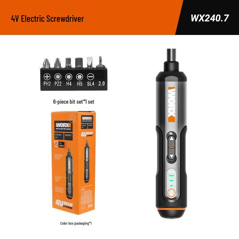 

Перезаряжаемая мини-электрическая отвертка Worx WX240 - Многофункциональный бытовой инструмент
