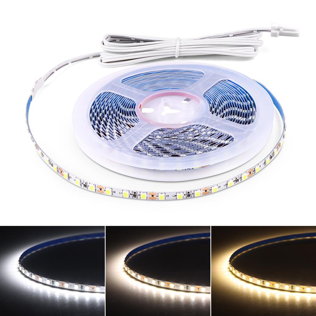 High Bright LED Cabinet Light Strip 12V 2835 Double Layer Copper 5mm PCB Tape DuPont Wire Cable Port DIY Wardrobe Shelves Lamp