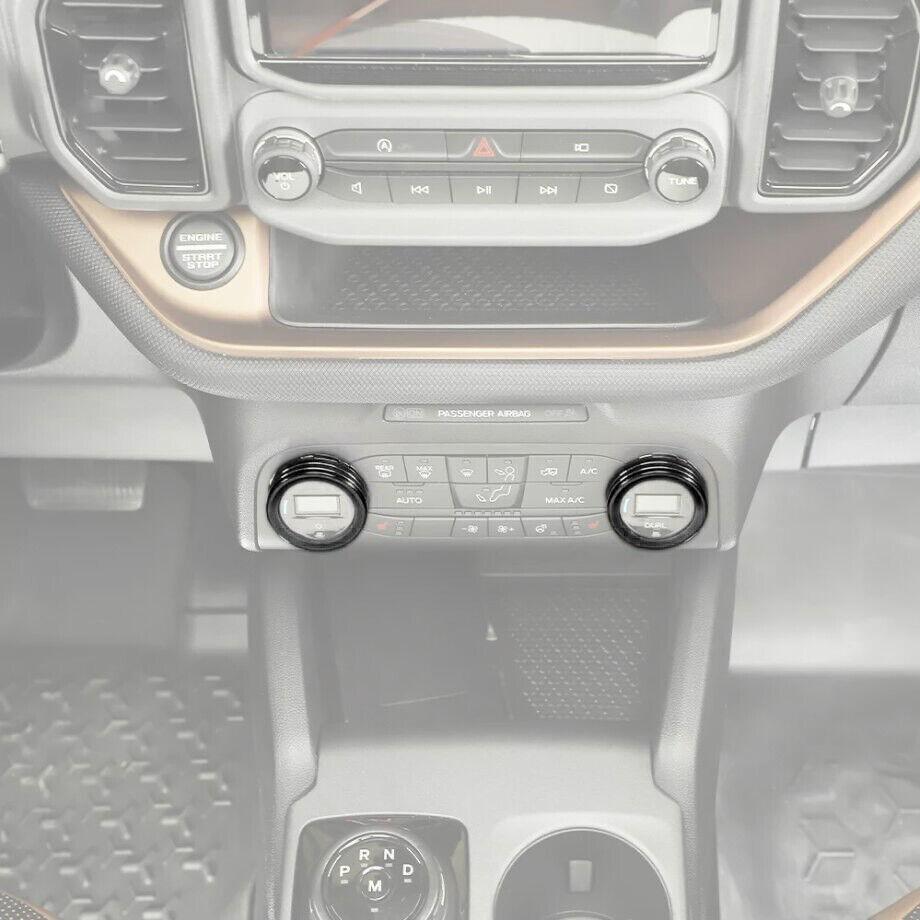 Car Inner Switch Knob Cover Trim For Ford Bronco Sport 21-2024 Accessories Black