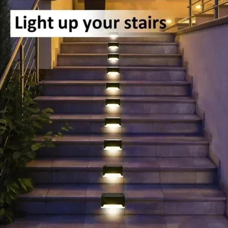 Solar Deck Lights 16 Pack Outdoor Step Lights Waterproof Led Solar Lights for Railing Stairs Step Fen Yard Patio and Pathway