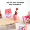 Kids Mini Table Chair Cabinet for 1/12 Dollhouse Bearoom Living Room DIY Accessories