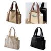 Fashionable Shopping Bag Canvas Bag For Women Convenient Handbag Large Capacity Book Bag For Student And Professional  Beige