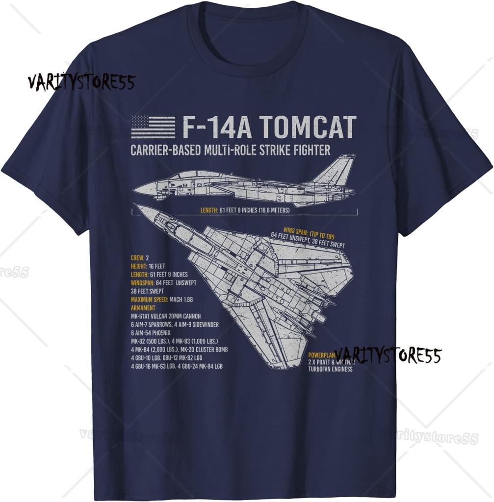 F14 Tomcat F14 Flugzeug Flugzeug Blaupause Schaltplan Kurzarm Lässig Baumwolle Kurzarm Unisex Lässig Tägliches T-Shirt