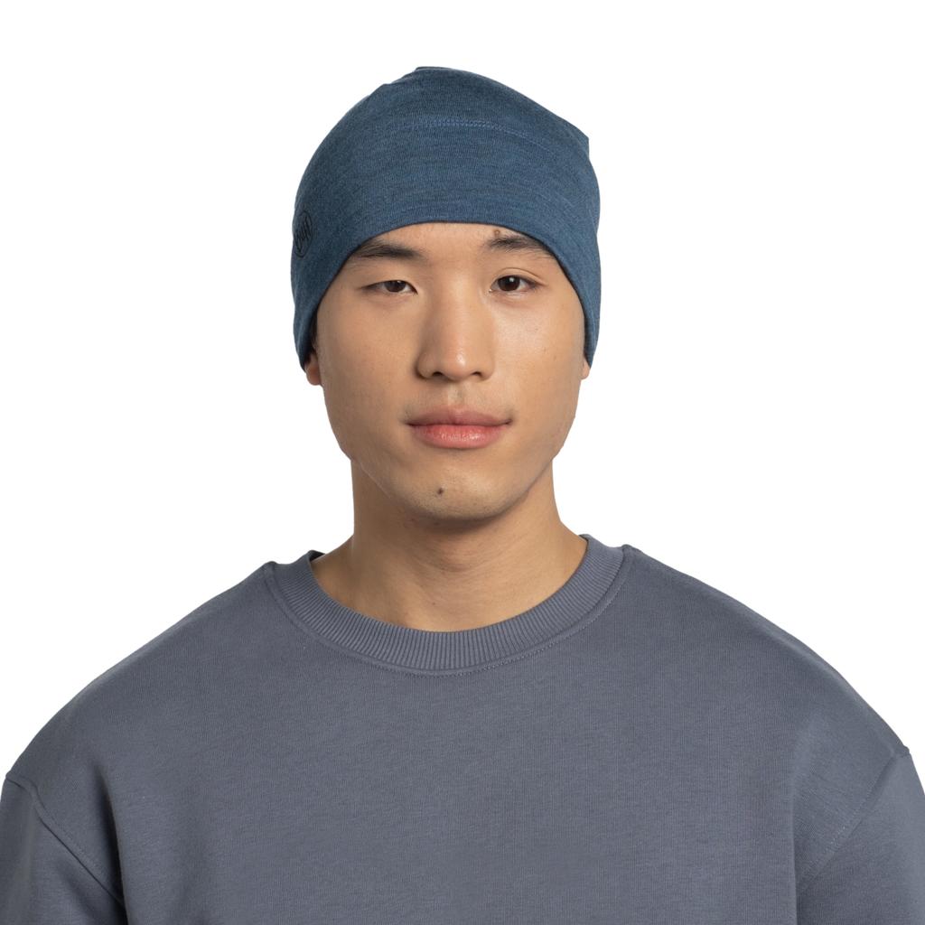 Buff Merino Midweight Hat Beanie, Unisex blue Cap