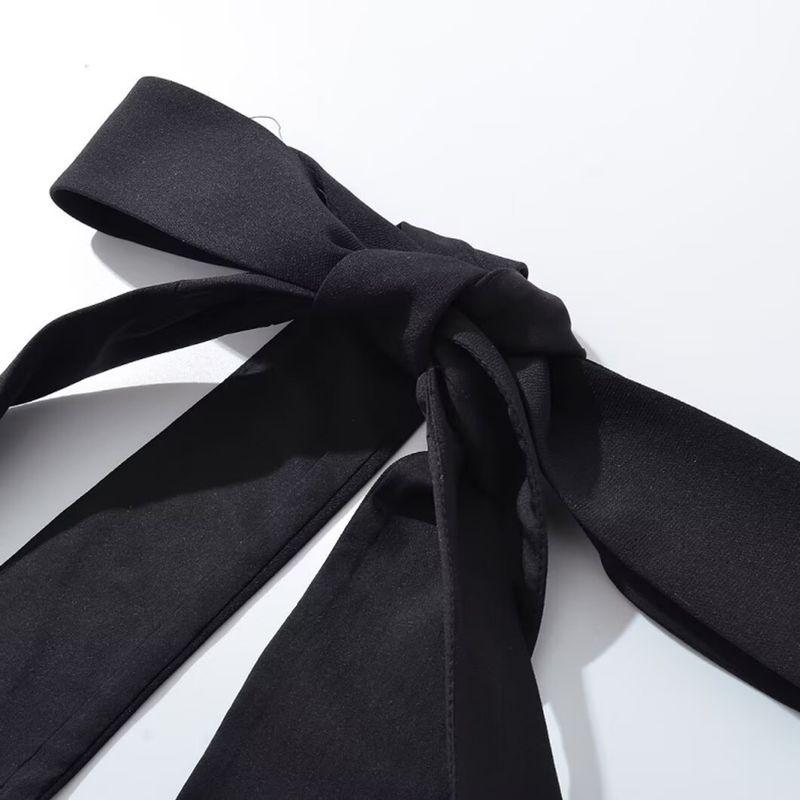 Kaslead New Arrival Women's Clothing Fashion Style Fashion Minimalist Temperament Mesh Slim Fit Patchwork Dress