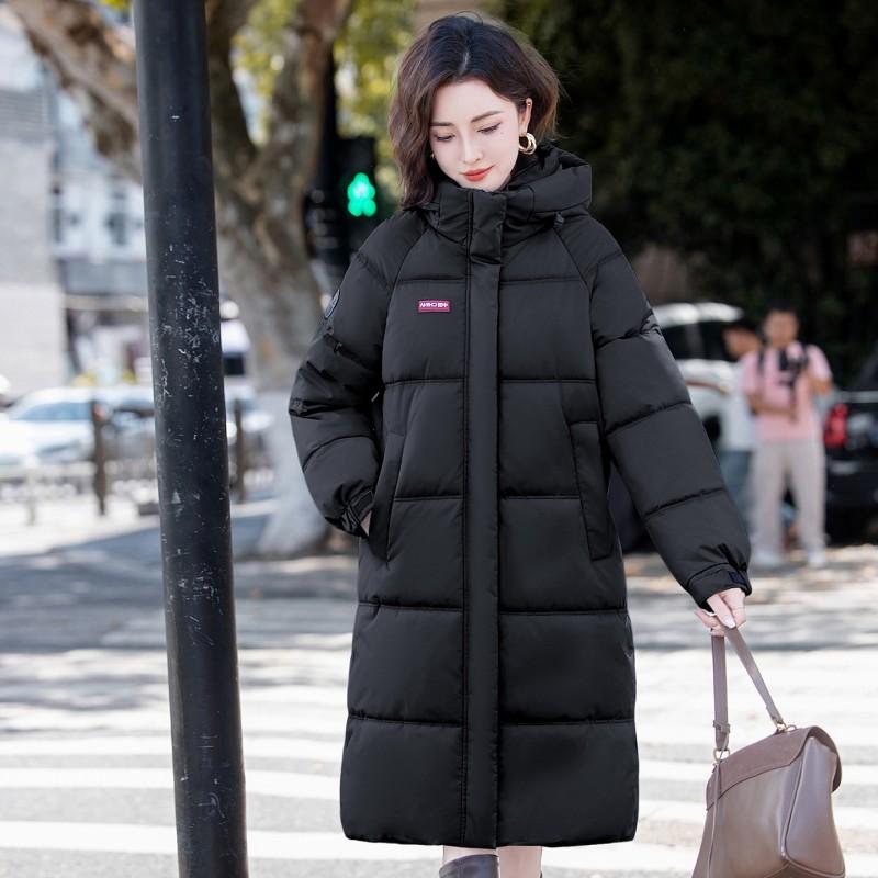 2026 Winter Warm Thick Mid-Length Hooded Cotton Puffer Jacket Unisex Loose Fit Men Women