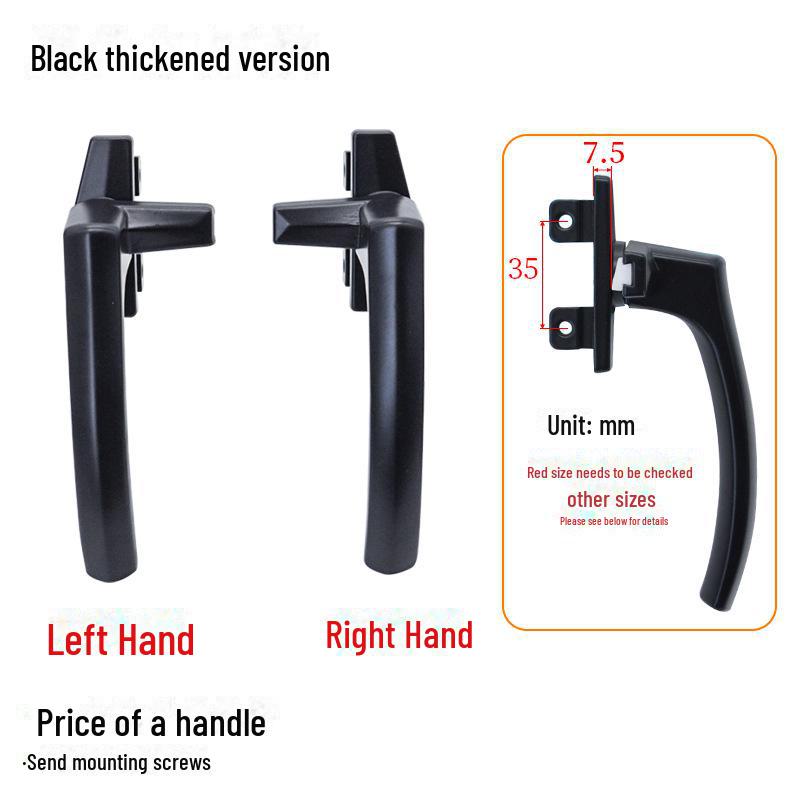38-Type Aluminum Alloy Window Handle with 7-Shaped Lock Buckle for Doors, Casements, and Curtains
