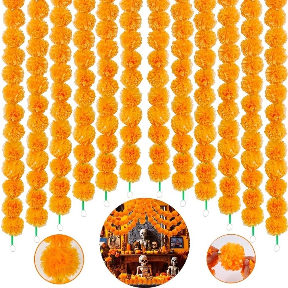 1.5m Halloween Marigold Garland Longevity Chrysanthemum Artificial Flower Decoration Tree