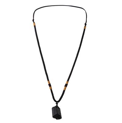 Natural Black Tourmaline Stone Necklace  Black Tourmaline Pendant