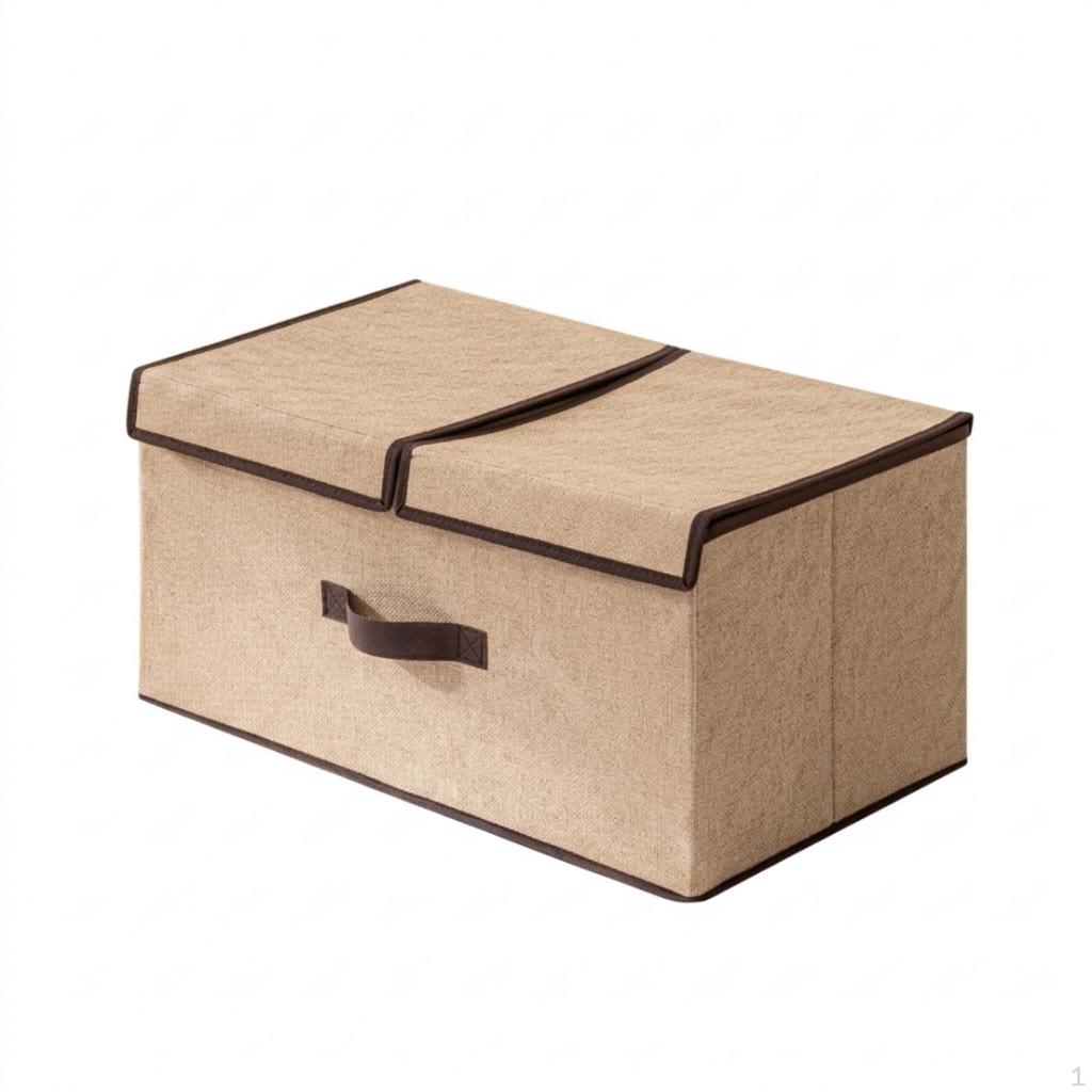 Foldable Storage Box with Handles Lidded Lid SoftSided Organizer for