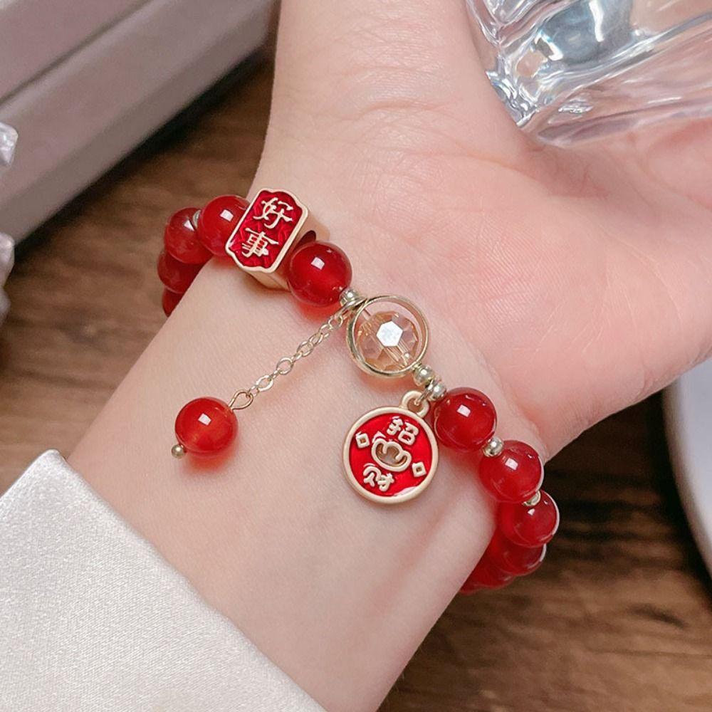 Pendant Burst Bead Bracelet Lucky Cat Beads Bangles Delicate New Snake Year Bracelet  New Year