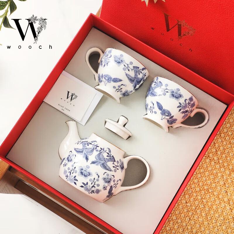 WOOCH Paired Wings Ceramic Tea Set with Exquisite Gift Box