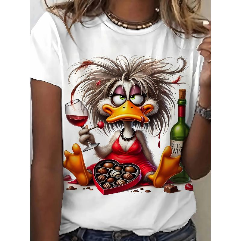 

Women s T-Shirts New Women s Plus Size 3D Cartoon Pattern Casual Crew Neck Fashion Short Sleeve T-Shirt Top XXXL