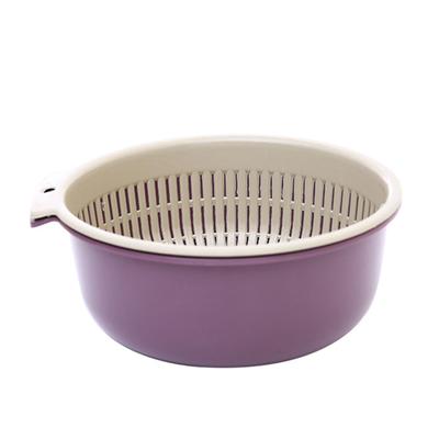 Set Ciotola Scolapasta Colino da Cucina Doppio Strato Plastica Frutta Verdura Cesto Lavaggio Ciotole Scolo