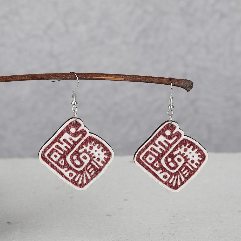 New Wooden Personalized Animal Maya Image Earrings and Accessories