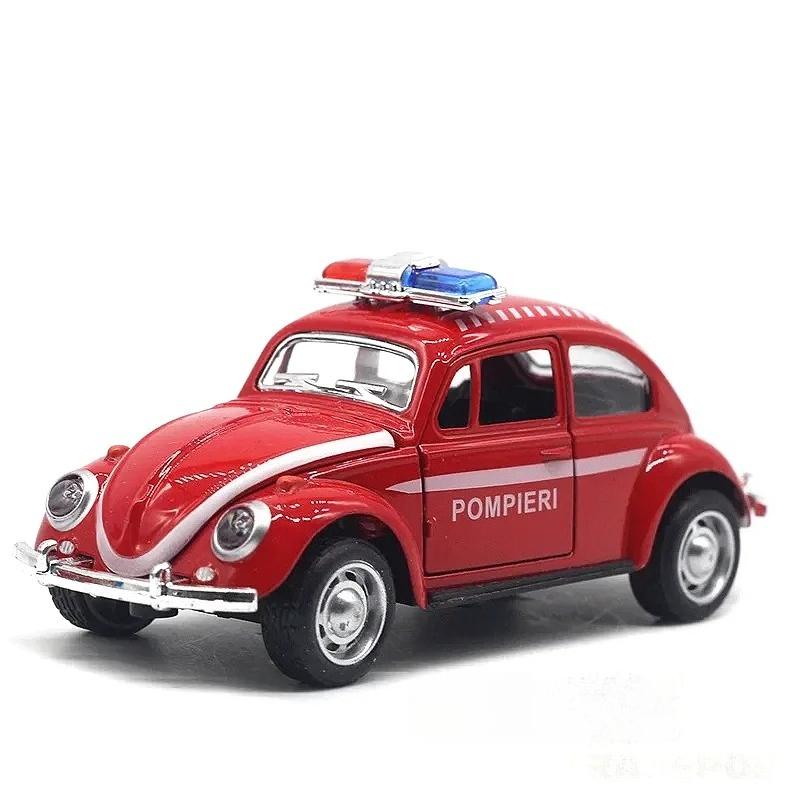 

1/32 Сплавная машина-жук, полицейская машина, пожарная машина, регенеративная модель автомобиля, детская игрушка, подарок на день рождения красный