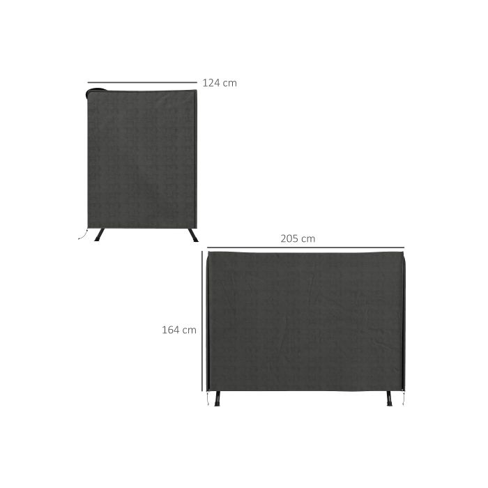 Outsunny Hollywood 3-seater swing cover, hood, ripstop 600D Oxford, 205x124x164cm Dark grey