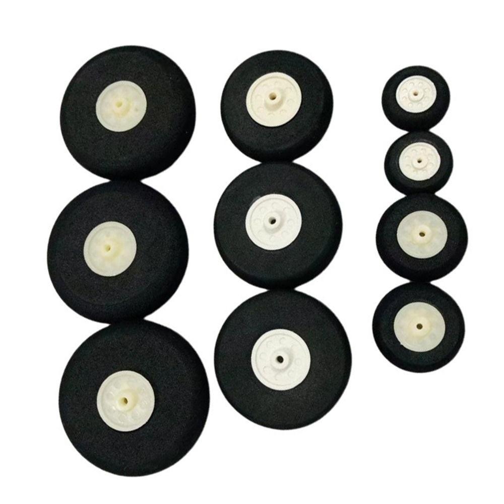 4pcs New 25~76mm Kids Plane Toy Parts Black 1" - 3" Inch Tail EVA Sponge Wheel Hub Plane Accessory