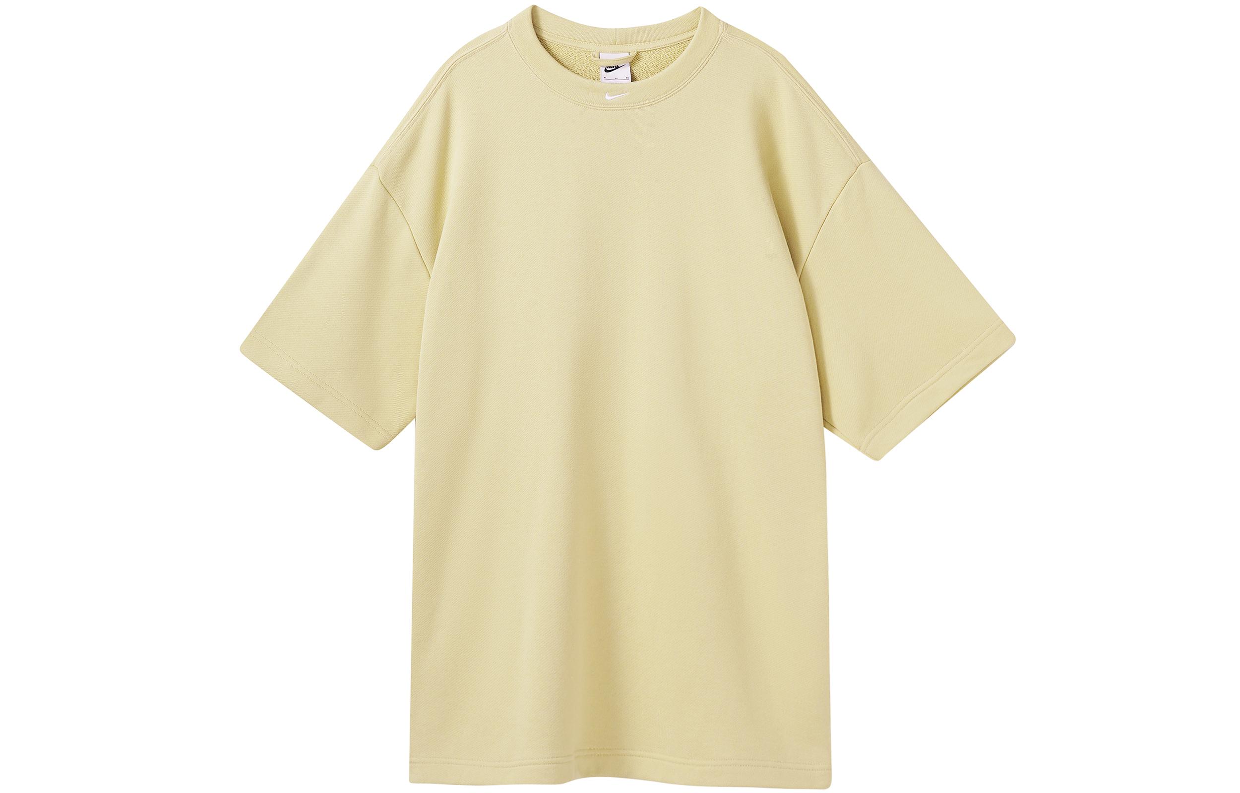 

Nike T Shirts Men s Gold Crew Neck Moderate Straight Fit DX0188-783 S