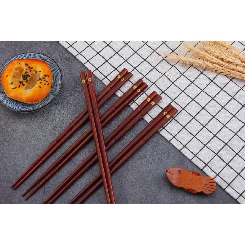 Japanese Natural Wood Chopstick Set Reble Classic Style Chopsticks Non-slip Design Chop Sticks 5 Pairs Gift Set