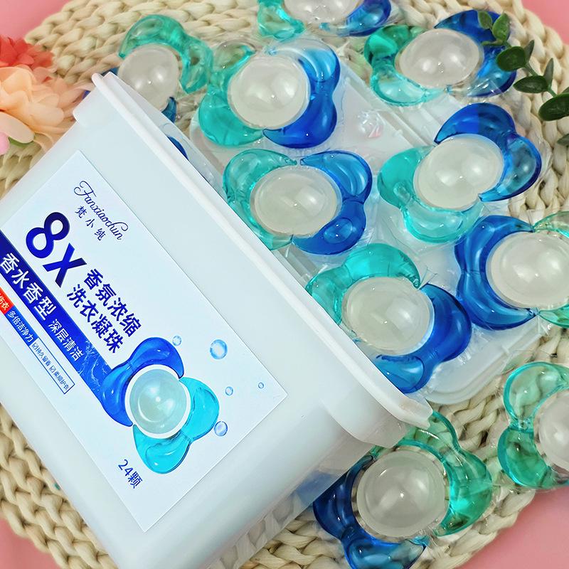 18g Three-in-One Laundry Pods: 24 Count Box with Long-Lasting Fragrance, Softening, Stain Removal, and Quick Dissolving