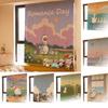 Velcro Curtain Window Self Adhesive Blackout Drapes Home Bedroom Girl Decorative