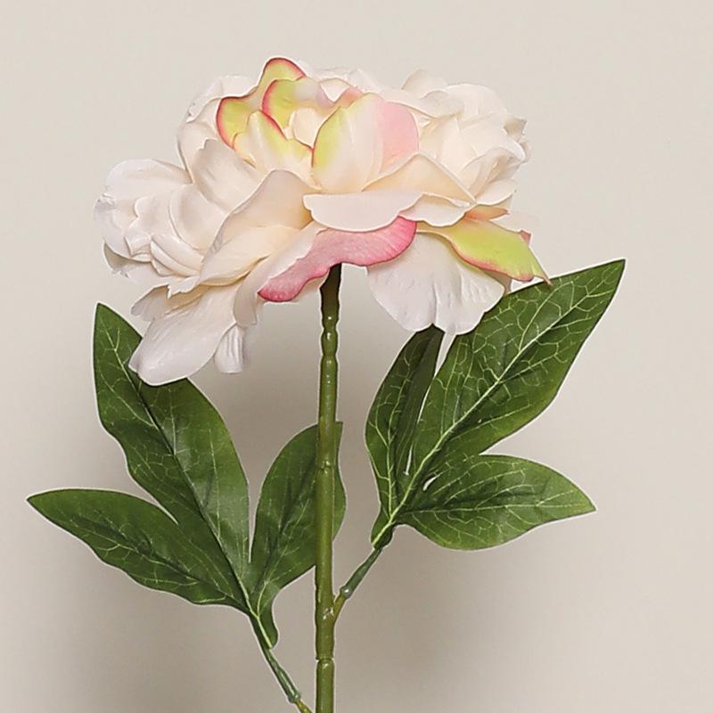 Realistic Long Stem Crown Peony Artificial Silk Flower for Living Room Decor and Bouquets
