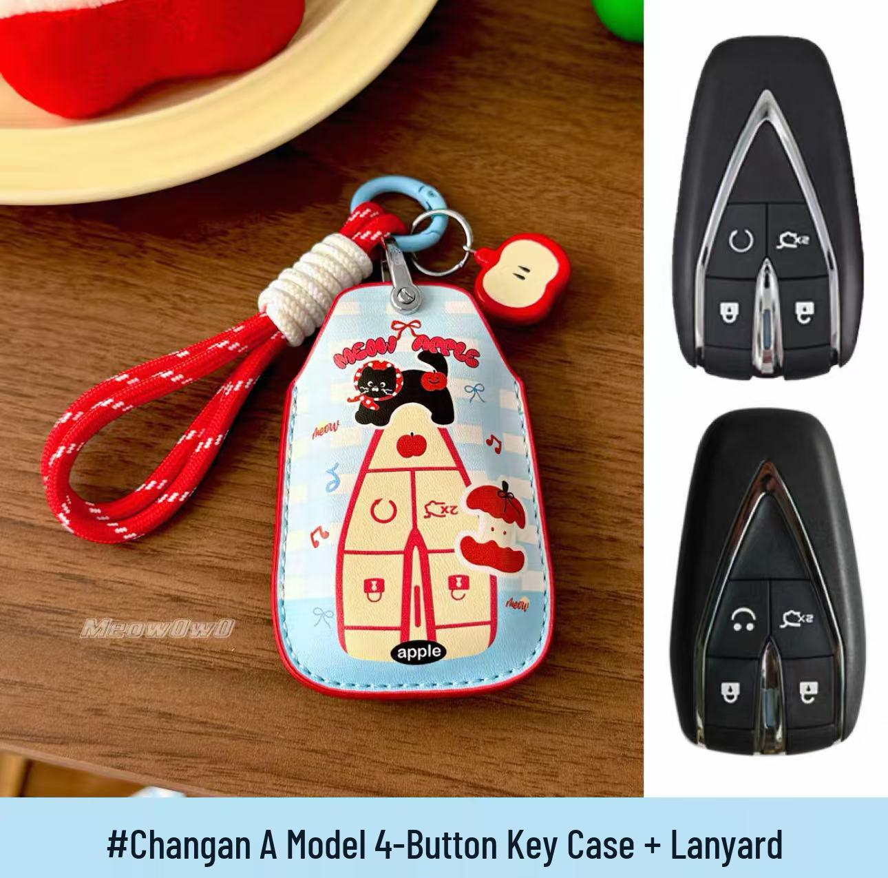 Changan Car Key Case with Sea Salt Apple Design for CS75, CS55, CS35, Yidong