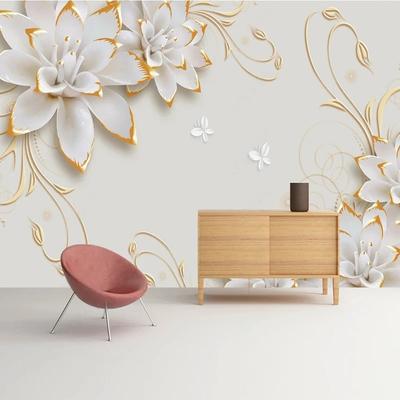 Europäischen Stil Tapete 3d Relief Blumen Wandbild Kreative Abstrakte Tapeten Wohnzimmer Dekor