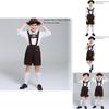 Elegant Children's German Oktoberfest Stage Costume With Hat For Halloween Cosplay
