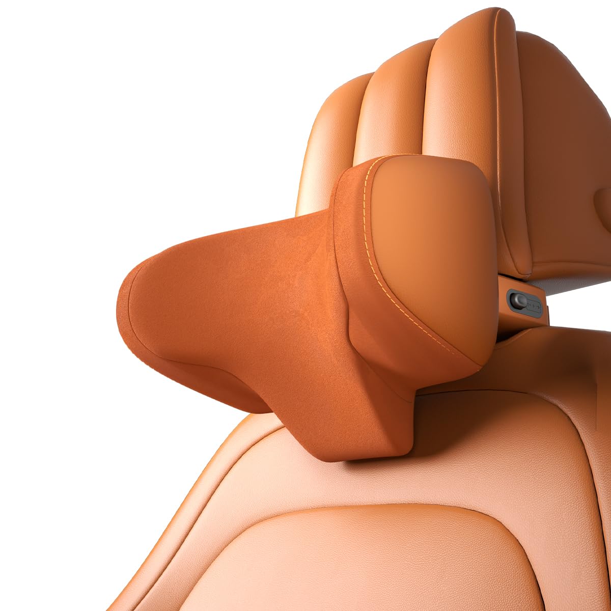 

CANLER Автомобильный подголовник для шеи, регулируемый по высоте, для передних и задних сидений, простая установка, универсальная посадка, оранжевая подушка, 12 см, 5 см, бежевый