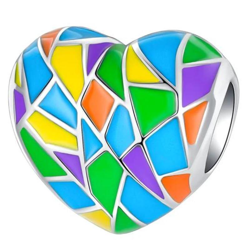 New Heart-Shaped Charms Copper Flower Forever Love Beads Fit Original Bracelets Necklace For Women Diy Jewelry Gift