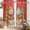 2pcs, 2D FLAT PRINTING Curtains (Without Rod) Festive Snowmen Halloween Festival Fashion Curtains Versatile Polyester Curtains