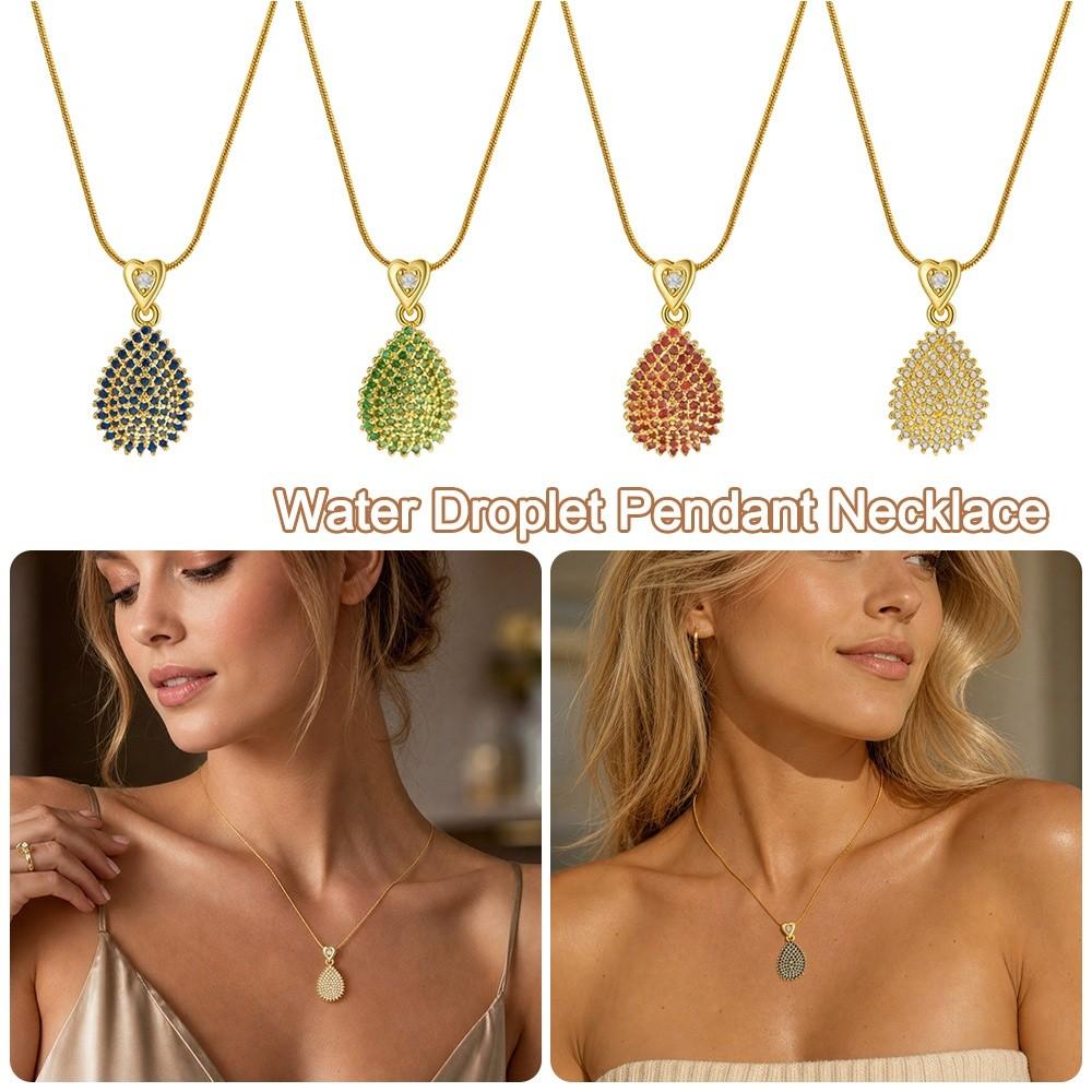 Light Luxury Clavicle Chain Water Droplet Pendant Necklace Clavicle Necklace Women Jewelry