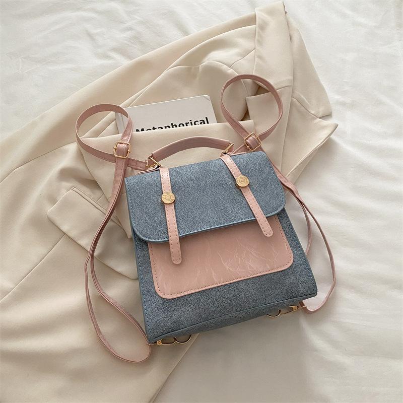 

Многофункциональная сумка женская 2025 новая британская американская ретро рюкзак с пряжкой студенческая кроссбоди через плечо сумка для поездок