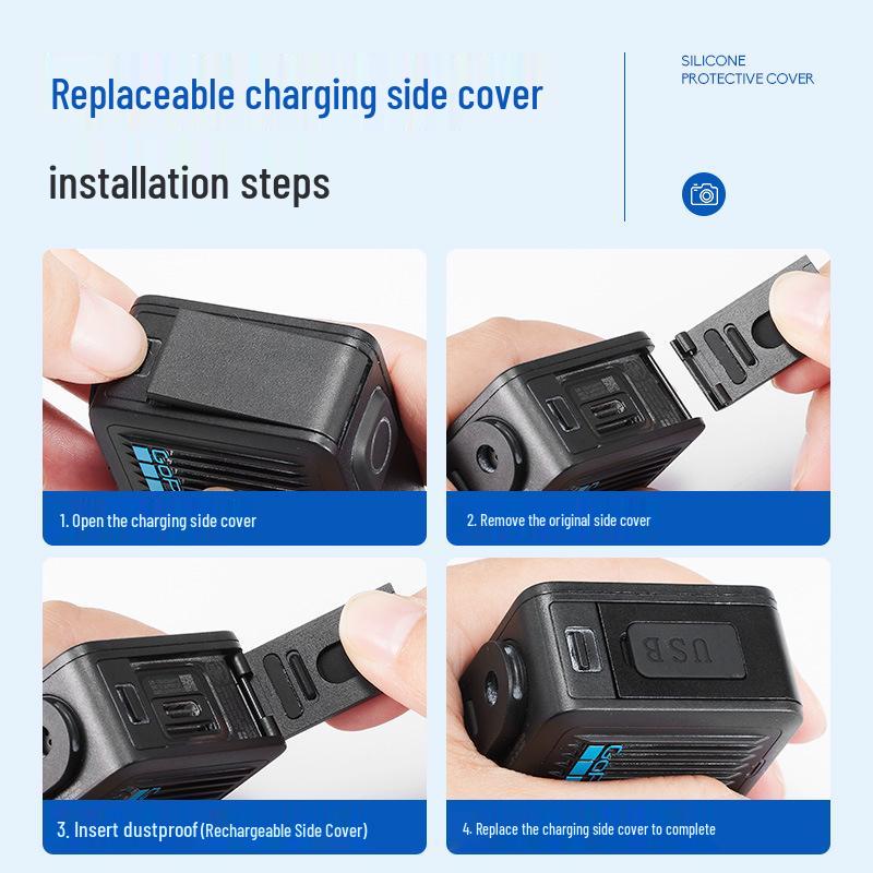 GoPro Hero Protective Silicone Case with Lens Cap and Battery Cover