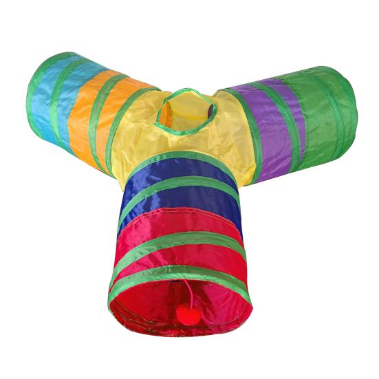 Cat Tunnel Tube Toy for Indoor Cats 5 Way/3 Way/S-Shaped Collapsible Play Tunnel with Interactive Peep Hole for Kittens Puppies Rabbits