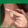 Geometric Zircon Hollow Square Pendant Necklace For Women Fashion Elegant Locking Chain